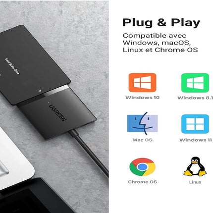 Adaptateur USB 3.0 vers SATA 2,5/3,5 Ugreen (60561)