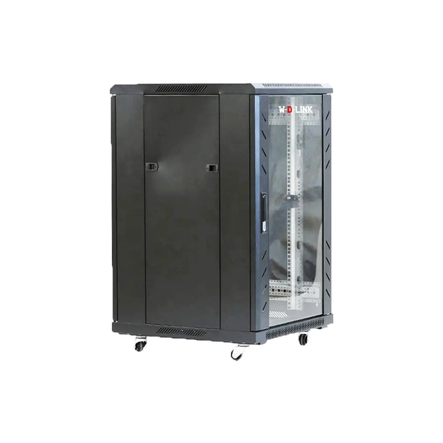 Armoire informatique WDLINK ARM18U 18U en métal avec porte ventilée, dimensions 600x600 mm, stockage sécurisé pour équipements IT