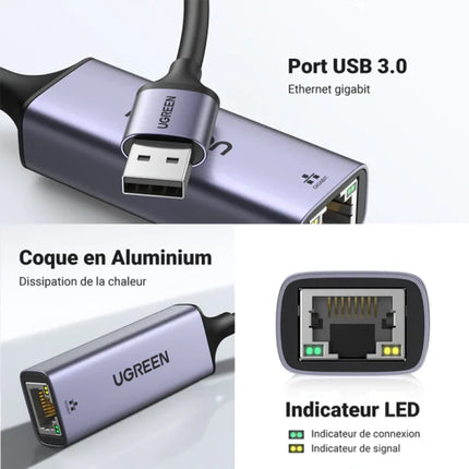 ADAPTATEUR UGREEN USB 3.0 TO RJ45 GIGABYTE