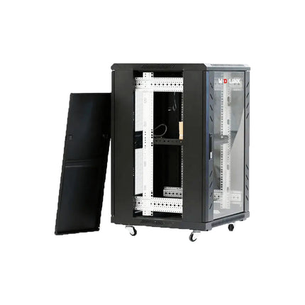 Armoire informatique WDLINK 18U avec porte en verre, dimensions 600x600 mm, pour stockage sécurisé de matériel électronique