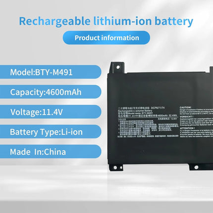 BATTERIE PC PORTABLE ADAPTABLE MSI BTY-M491