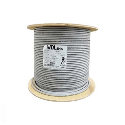 Bobine de câble réseau WDLINK CAT 6 gris de 305m, câble UTP pour connexion Ethernet fi able et performant.