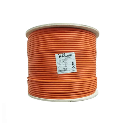 Bobine de câble réseau WDLINK CAT 6 305m UTP en orange, câble Ethernet pour connexion Internet fiable et haute vitesse.