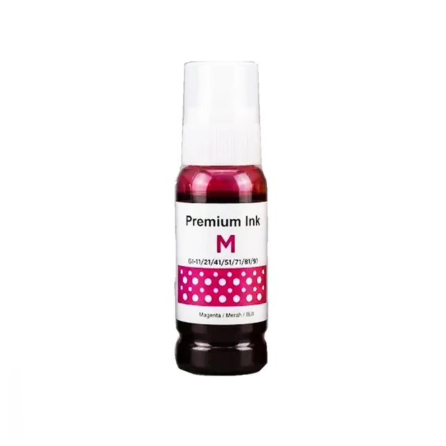 Bouteille d'encre adaptable Canon 41 Magenta pour imprimante, contenant de l'encre magenta de haute qualité, vue de face.