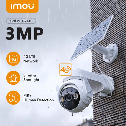 Caméra IMOU 4G sur Batterie avec Panneau Solaire 3W – 2K 3MP (KIT/IPC-K9EP-3T0TE-EU/FSP12/TYPEC)