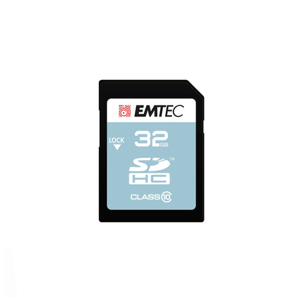 Carte mémoire Emtec 32GB Class 10 pour appareil photo ou smartphone, avec stockage rapide et fiable.