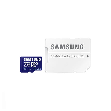 Carte mémoire Samsung ProPlus microSDXC 256GB UHS-I Classe 10, capable de stocker de grandes quantités de données.