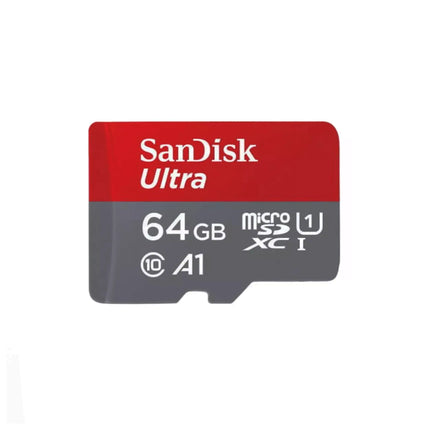 Carte mémoire Sandisk 64GB Ultra MicroSD pour appareils photo et smartphones, stockage rapide et fiable.
