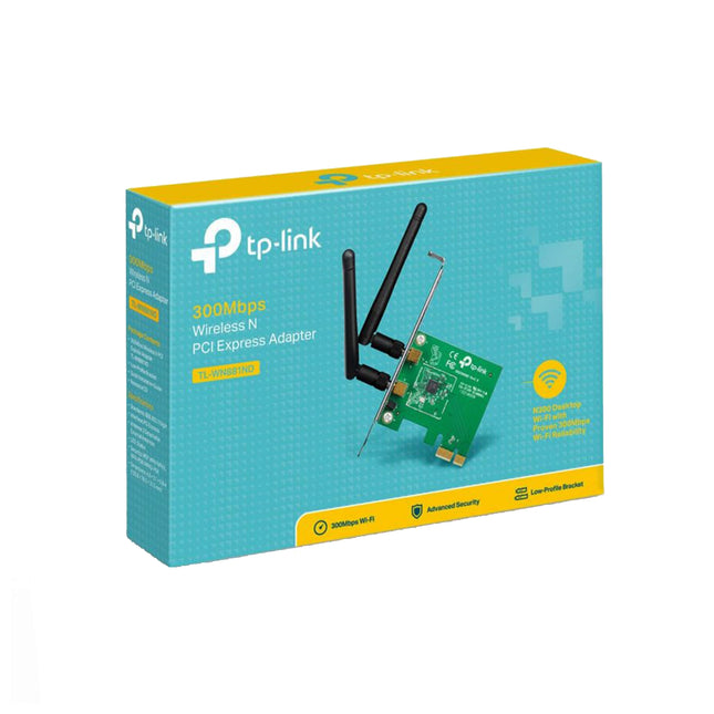 Carte Wi-Fi Tplink TL-WN881ND, carte PCI Express 300 Mbps avec antenne pour connexion sans fil stable.
