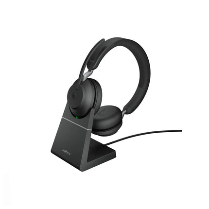 Casque Jabra Evolve2 65 MS avec micro-casque sans fil et coussinets confort pour appels professionnels.