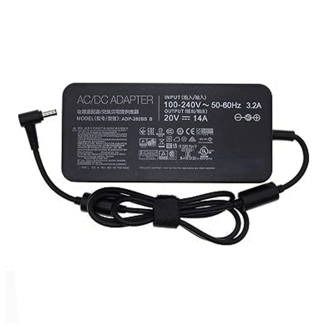 Chargeur Asus original 280W 20V 14A pour ordinateur portable, neuf, avec connecteur compatible et câble d'alimentation.