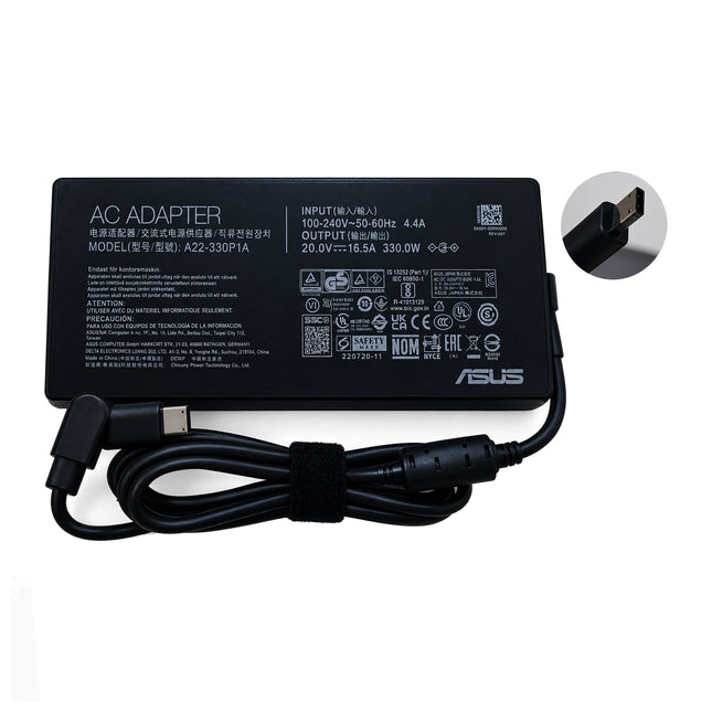 Chargeur Asus original pour ordinateur portable 330W, 20V 16.5A, neuf, avec câble d'alimentation.