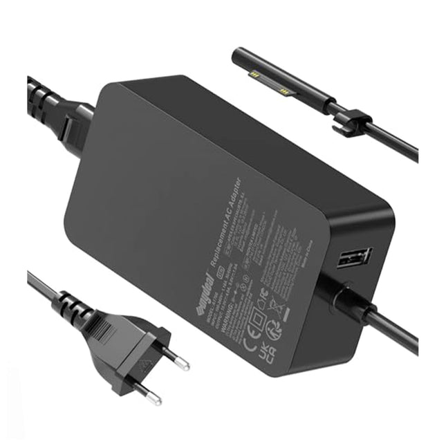 Chargeur Microsoft Surface d'origine 65W pour ordinateur portable, remis à neuf, avec câble de charge inclus.