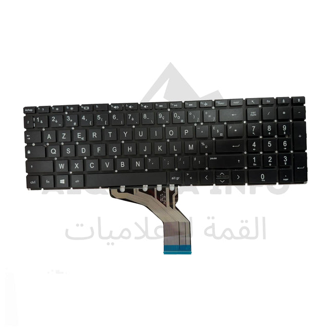 Clavier PC portable HP 255 G7, 250 G7 ou 256 G7, clavier français avec touches en plastique noir et disposition standard