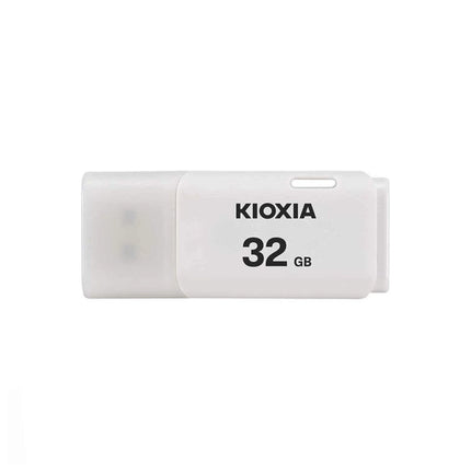 Clé USB KIOXIA 32GB version 2.0, compacte et portable, avec connecteur USB visible pour stockage de données.