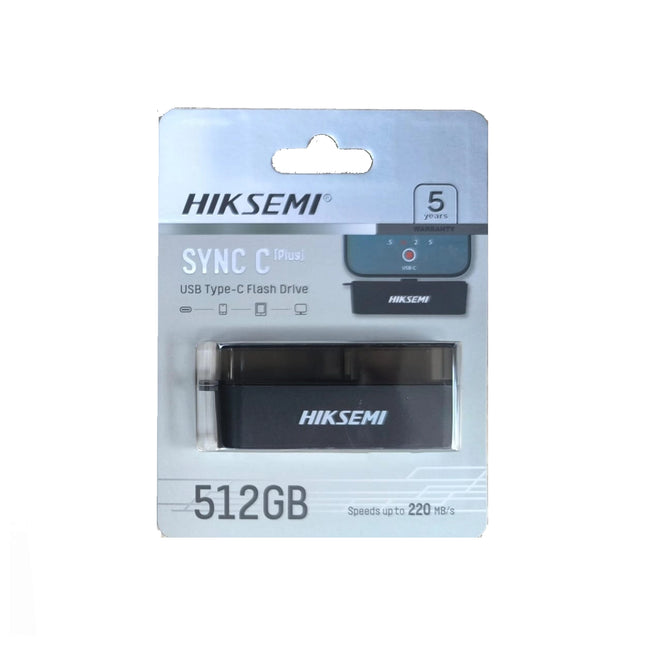 Clé USB Hiksemi S200 Mini 512GB Type C, vitesse de lecture 220MB/s et écriture 200MB/s, compacte et portable.
