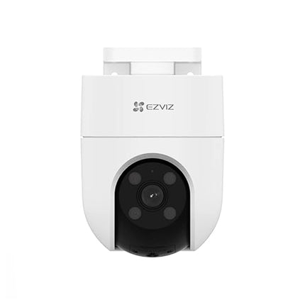 Caméra extérieure EZVIZ 5MP PT Color avec objectif grand angle, résistante aux intempéries, vue de la caméra en fonctionnement.