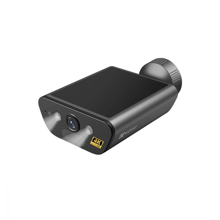 Caméra extérieure à batterie EZVIZ 4K PT avec objectif panoramique, vue de face, installation en extérieur, modèle CS-EB5-R100-2F8WFL.