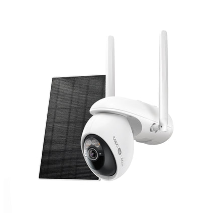 Caméra WiFi 4G Tplink Tapo C665G 4K panoramique inclinable avec panneau solaire, pour surveillance extérieure.