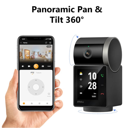 Caméra WiFi IP IMOU Rex VT 3K 5MP Pro intérieure, vue de face avec objectif et capteur pour surveillance domestique.