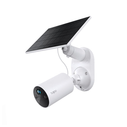Caméra Wifi TP-Link Tapo C410KIT avec objectif large, montage mural, vue de face, en intérieur, en fonctionnement.