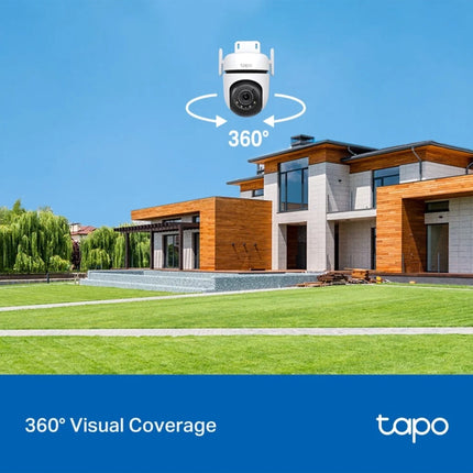 Caméra Wifi TPLink Tapo C520WS noir avec objectif grand angle et microphone intégré, surveillance domestique extérieure.