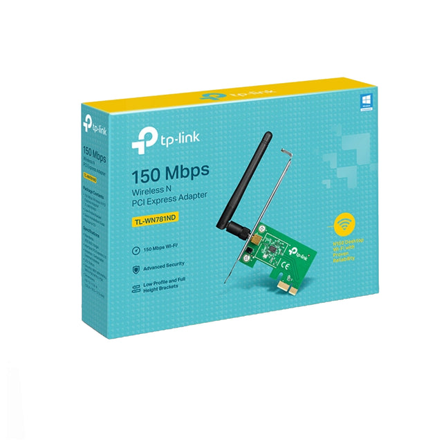 Carte réseau Wi-Fi interne TP-Link TL-WN781ND 150 Mbps pour ordinateur, connectivité rapide via PCI Express.