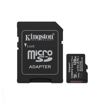 Carte mémoire Kingston Canvas Select Plus 128 Go MicroSDXC UHS-I Classe 10, permettant stockage rapide pour appareils mobiles.