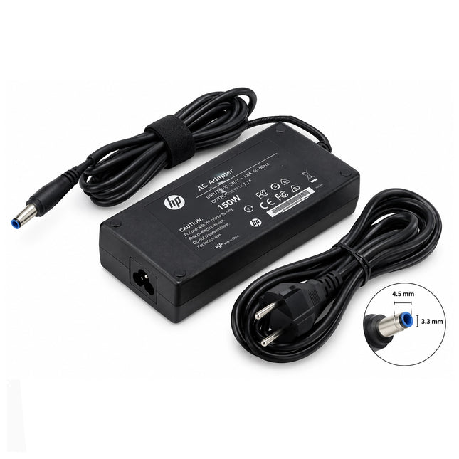 Chargeur PC portable HP original, 19,5V 7,7A, connecteur 4,5*3,3mm, puissance 150W, compatible avec ordinateurs portables HP