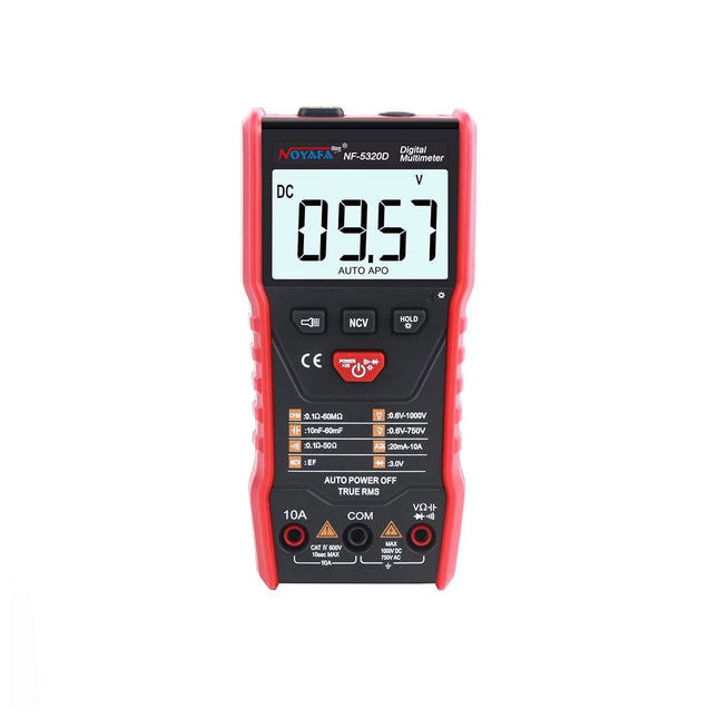 Testeur câble NOYAFA NF-5320D pour la détection de tension électrique, avec écran numérique et fonctionnalités de sécurité.