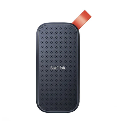 Disque dur portable SSD SanDisk 2TB avec connecteur USB 3.2, conception compacte et interface rapide pour stockage externe.
