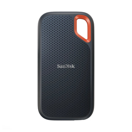 Disque dur portable SSD SanDisk Extreme 4TB avec connectivité USB, résistant à l'eau, vitesse jusqu'à 1050MB/s, image du produit.
