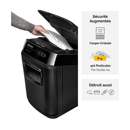 Destructeur de documents Fellowes AutoMax™ 150C Coupe Croisée 150 feuilles (F4680101)