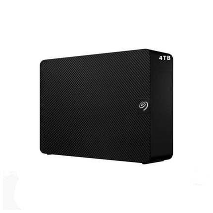 Disque dur portable Seagate Expansion 4TB, boîtier noir avec câble USB visible, pour stockage externe.