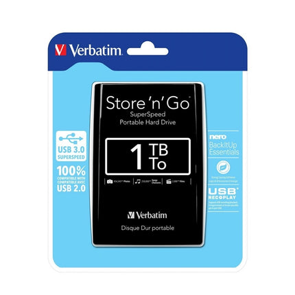 Disque Dur Portable Verbatim 1 TB USB 3.0 (53023)