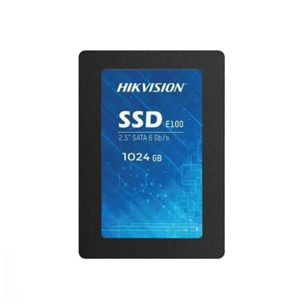 Disque dur SSD interne Hikvision E100 2,5'' avec capacité de 1024GB, vue de face du disque dur SSD.