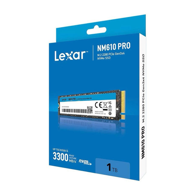 Disque dur interne SSD LEXAR 1TB NM610 PRO M.2 2280 PCIe Gen3x4 NVMe (LNM610P001T-RNNNG)