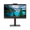 Écran Lenovo ThinkVision T24MV-30 de 24" Full HD avec webcam intégrée, affichage clair et design moderne.