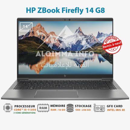 Ordinateur Portable HP ZBook Firefly 14 G8 i5-1135U - 16 Go – 256 Go SSD Remis à neuf