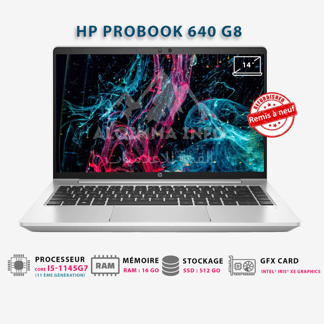 Ordinateur Portable HP ProBook 640 G8 Core i5-1145G7 / 16Go / 512Go SSD NVMe 14'Full HD [Remis à Neuf]