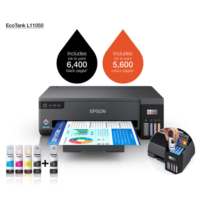 Imprimante Epson EcoTank L11050 A3 à réservoirs rechargeables (C11CK39403DA)