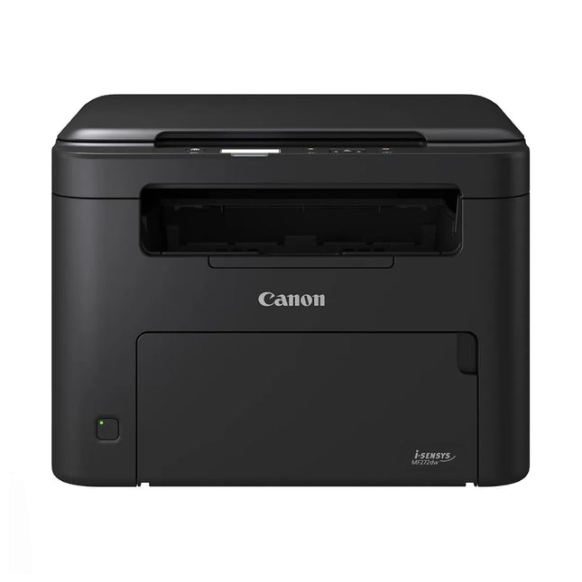 Imprimante multifonction laser monochrome Canon i-SENSYS MF272dw, affichage et panneau de contrôle visible.
