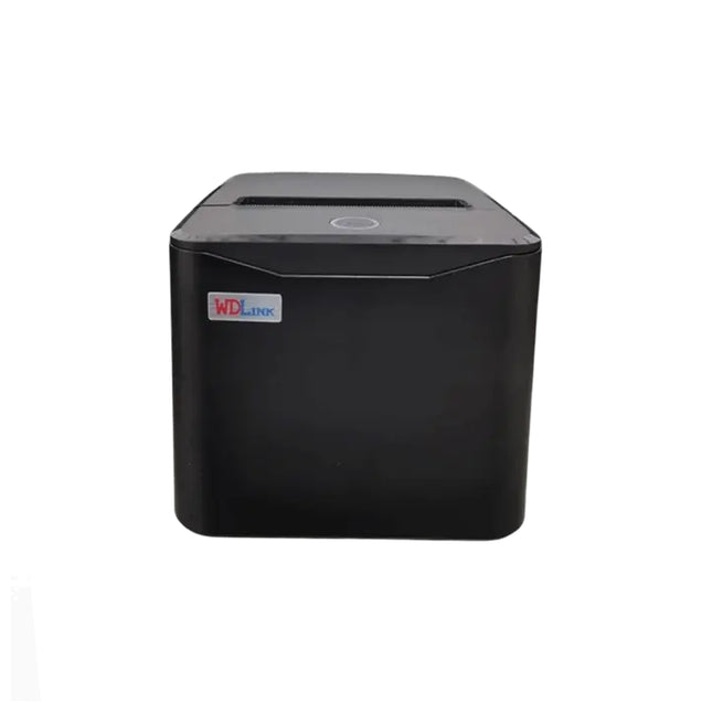 Imprimante ticket WDLINK WD8280 noire avec écran de contrôle et bobine de papier pour impressions rapides.