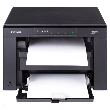 Imprimante Canon i-SENSYS Laser Monochrome MF3010 avec 2 toners Canon 725, image montrant l'imprimante en détail.