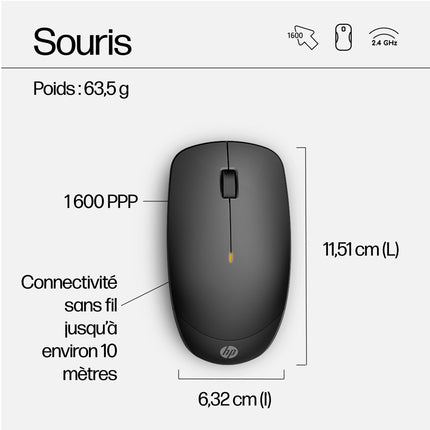 Kit Clavier & Souris sans fil HP 230 Azerty (18H24AA)