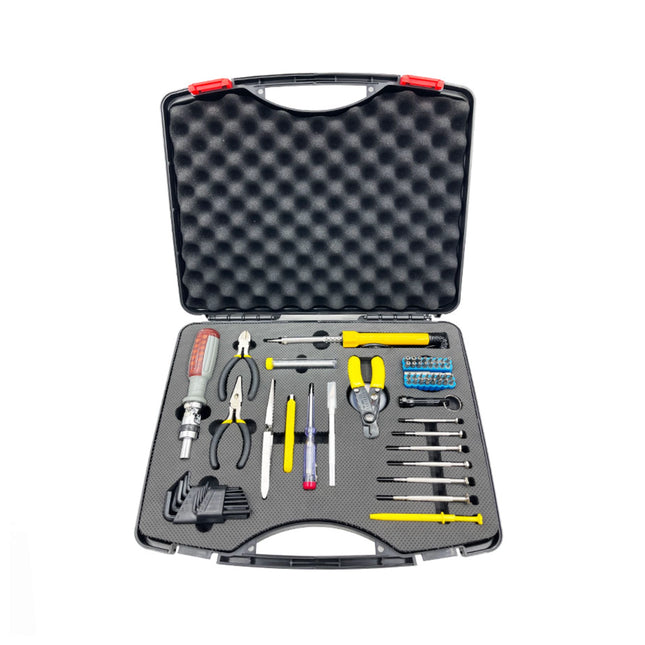 Kit d’outils réseau Kico, ensemble de 56 pièces avec tournevis, pince et autres outils pour câblage et maintenance réseau.