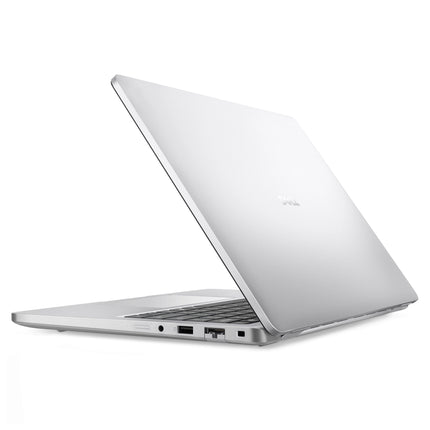 Ordinateur portable Dell Pro 14 Plus avec écran de 14 pouces, clavier, ports, et logo Dell, en vue de face.