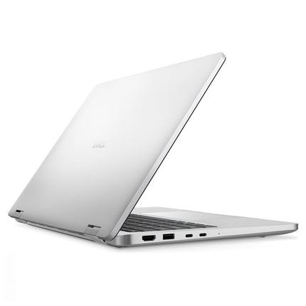Ordinateur portable Dell Pro 14 Plus avec écran 14 pouces, clavier, et ports visibles, en finition noire.