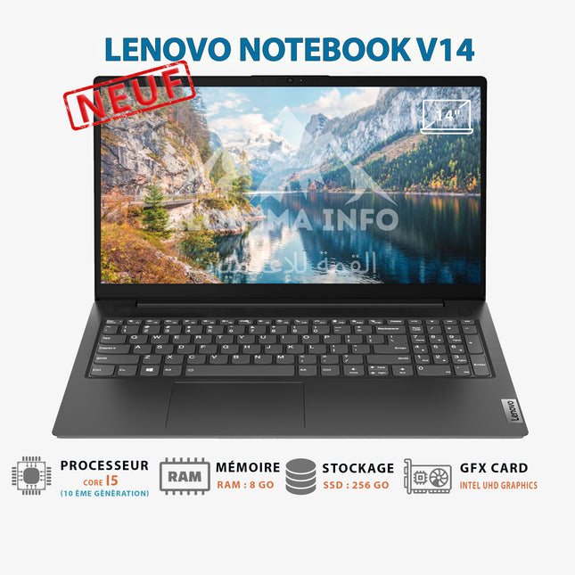 ORDINATEUR PORTABLE LENOVO NOTEBOOK V14-IIL I5-1035G1 RAM 8GB 256GB SSD FREEDOS (82C400D2FE)