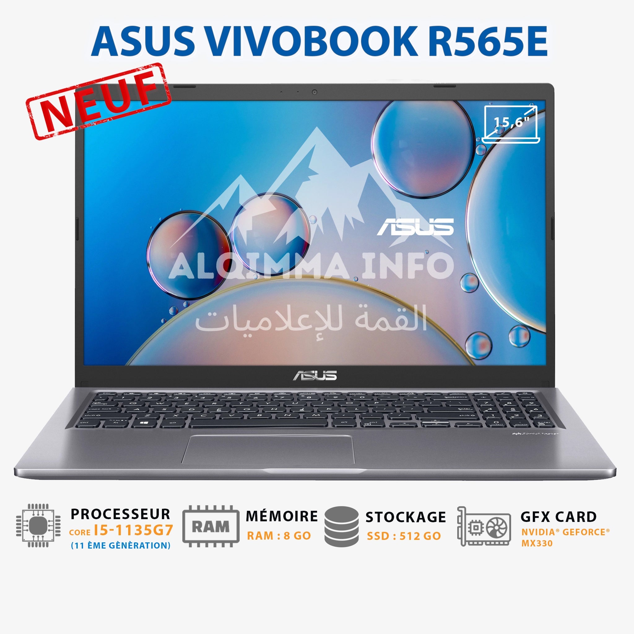 Ordinateur Portable Asus VivoBook 15 X571GT-HN1055 (15,6) (Noir) pour professionnel, Grossiste informatique Ordinateur Portable Asus VivoBook 15 X571GT-HN1055 (15,6) (Noir) pour professionnel, Grossiste informatique